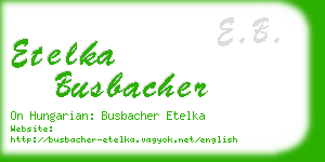 etelka busbacher business card